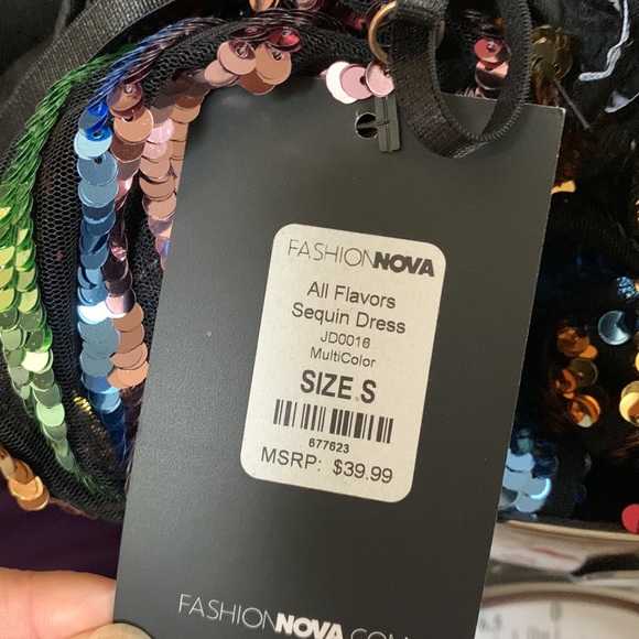 Fashion Nova Dresses Sequin Rainbow Dress size 10 - Picture 8 of 8